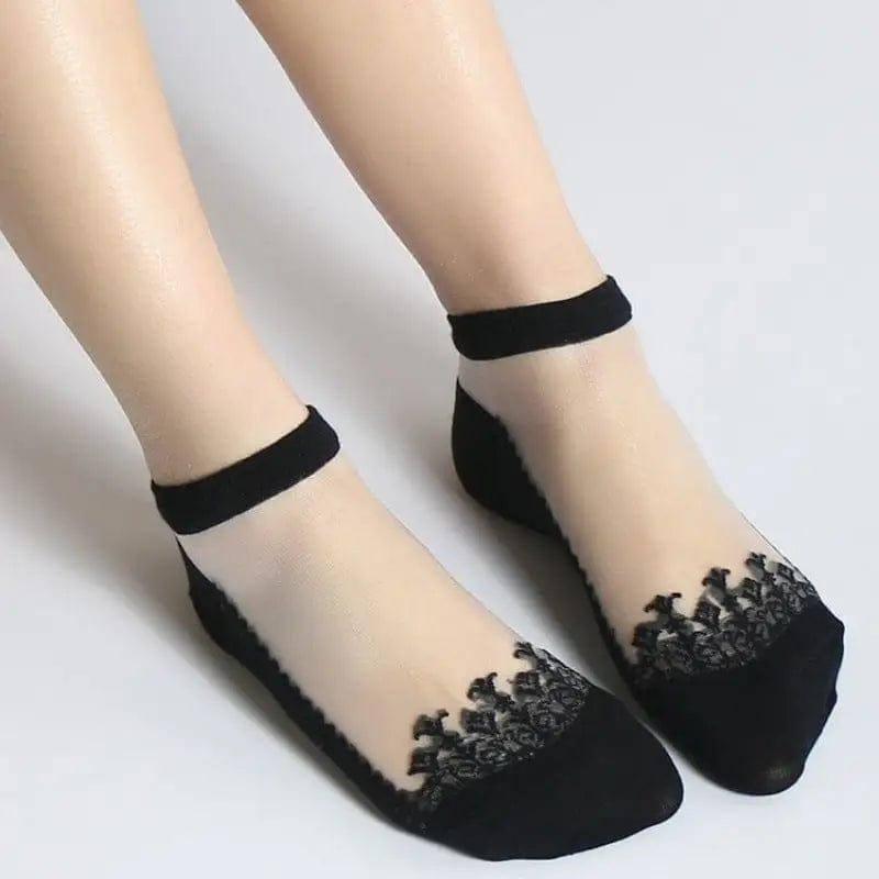 Korean Socks And Glass Stockings-Black-3