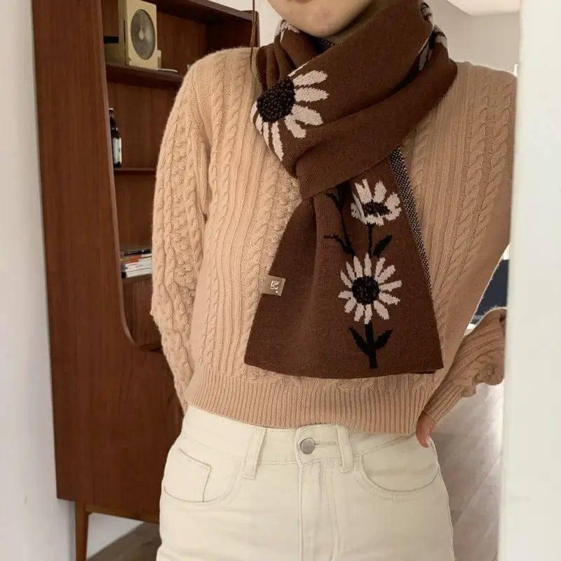 Korean Versatile Wool Scarf In Autumn And Winter-Caramel-1