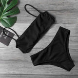 Lace Split Swimsuit Feminine Bikini Factory Direct Supply-Black-5