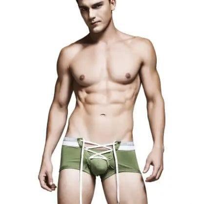 Lace Up Boxer Briefs-ArmyGreen-3
