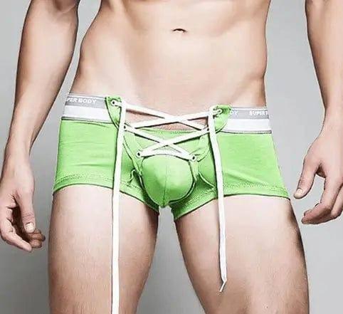 Lace Up Boxer Briefs-Green-6