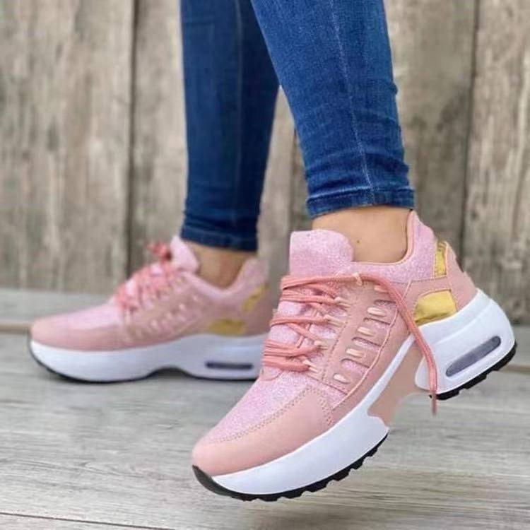 Comfortable Women's Wedge Sneakers for Daily Wear-Pink-6