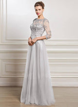Ladies Elegant Evening Dress Fashion Floral Embroidery Lace-3