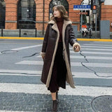 Lamb Wool Over-the-knee Mid-length Leather Coat-1