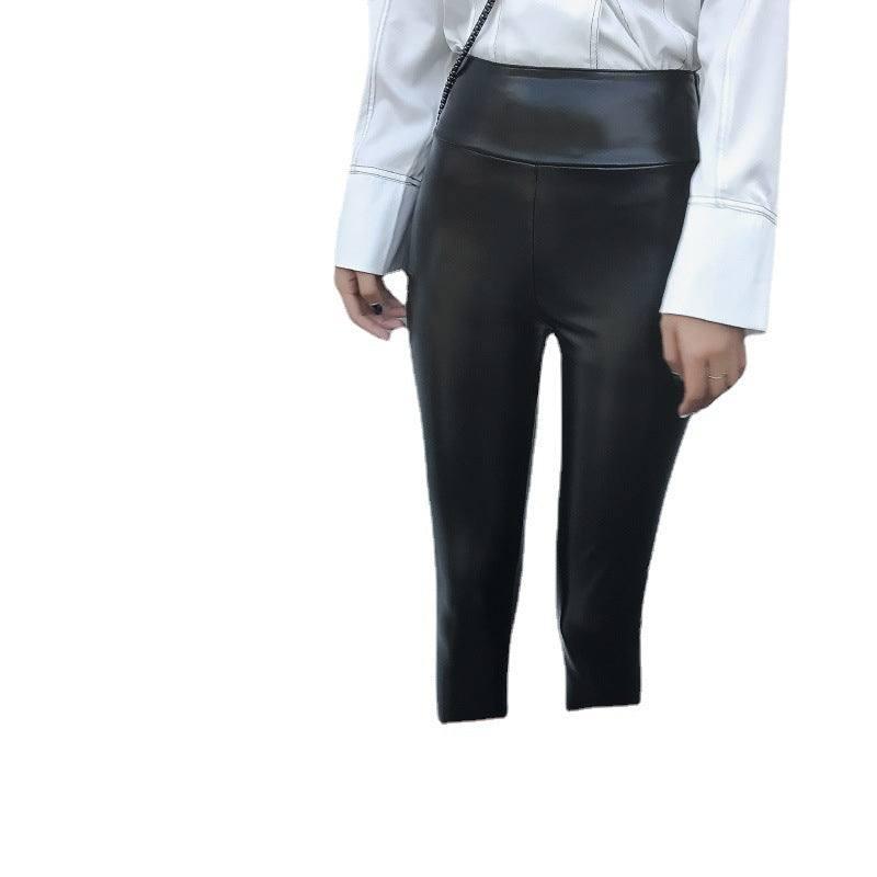 Leather Pants Women's Thick Large Size High Waist PU Leather-6