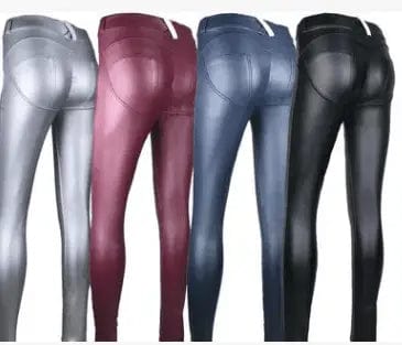 LOVEMI  Leggings Lovemi -  Women's Peach Hip Color High Elastic Leather Pants