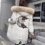 Leisure embroidered printed down jacket-2