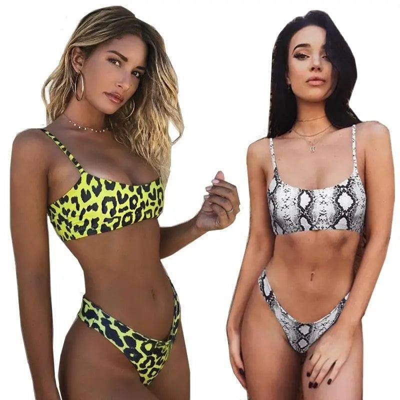 Leopard print bikini swimsuit-1
