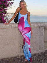 Lily Floral Spaghetti Strap Maxi Dress - Boho Summer Maxi Dresses LOVEMI   