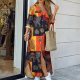 Long Sleeve Boho Maxi Dress - Casual Spring/Autumn Fashion-STYLE8-2
