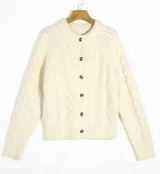 Long sleeve sweater coat-Beige-1