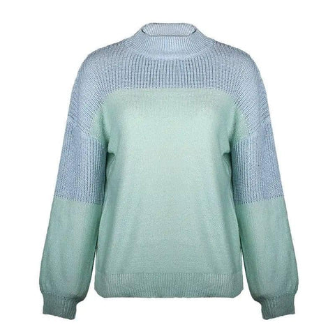 Long sleeve sweater solid color turtleneck sweater-4