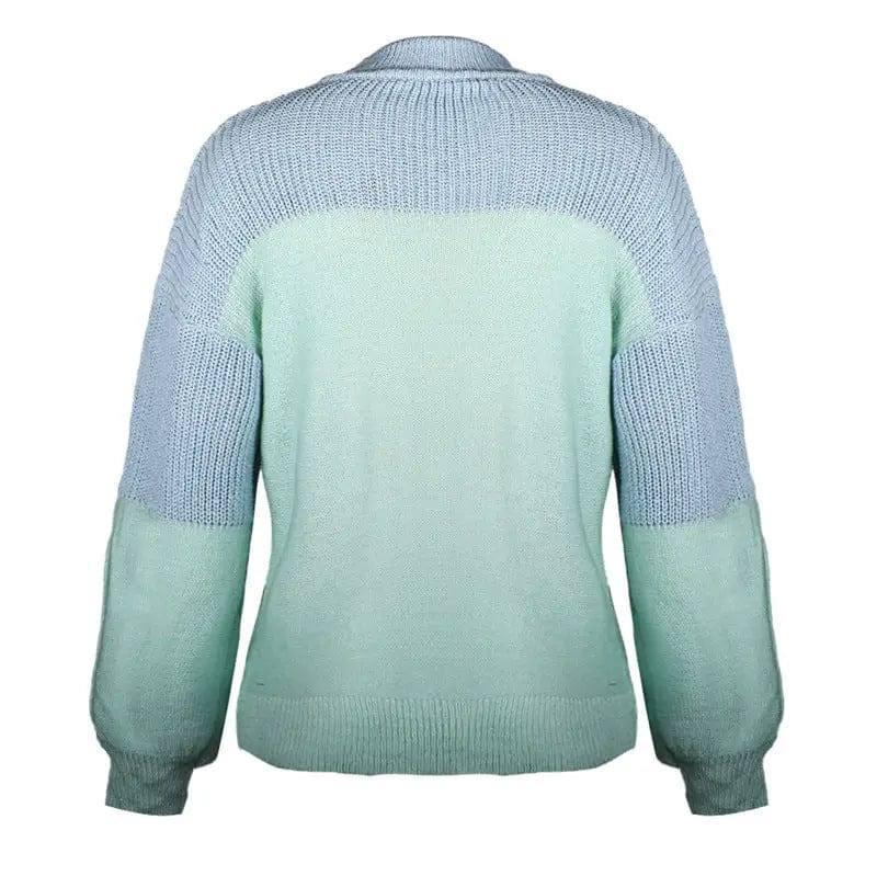Long sleeve sweater solid color turtleneck sweater-5