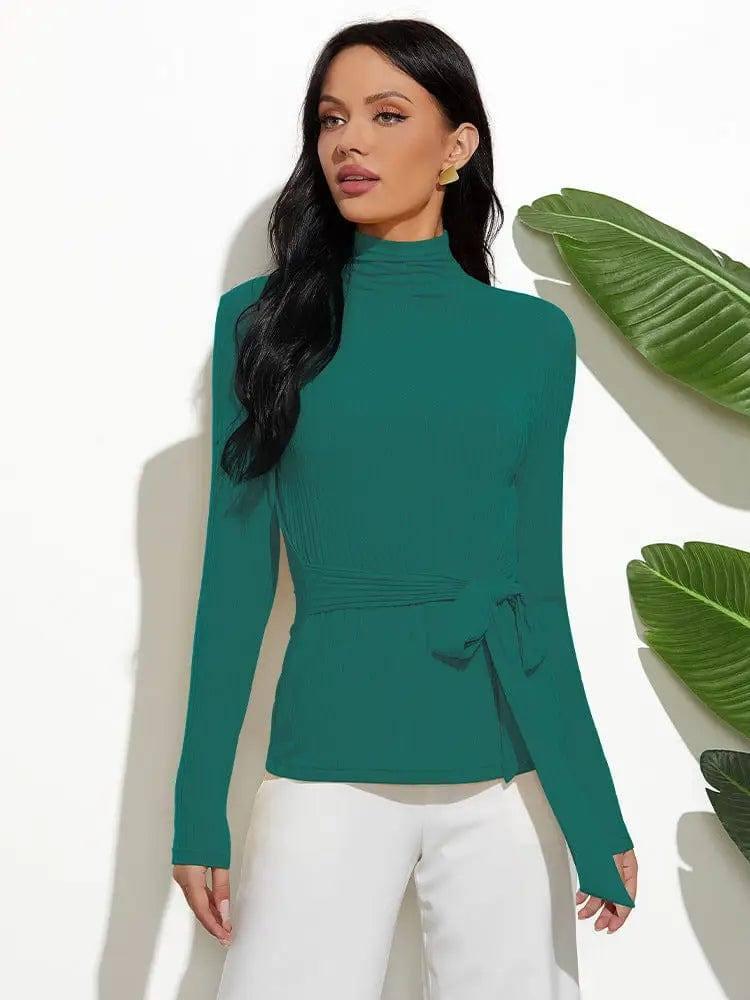 Long sleeve sweater sweater-Green-5