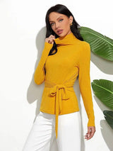 Long sleeve sweater sweater-Yellow-6