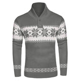 Long Sleeved Christmas Jacquard Knitting Sweater For Men-5