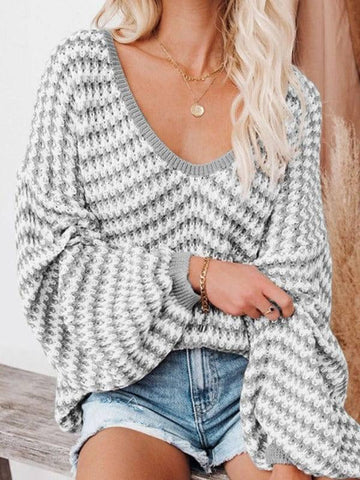 Loose Knitted Sweater Pullover For Women-7
