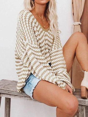 Loose Knitted Sweater Pullover For Women-9