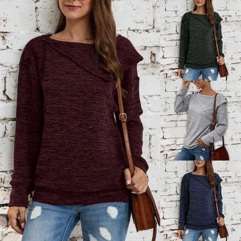 Loose Round Neck Button Thick Sweater Sweater-7