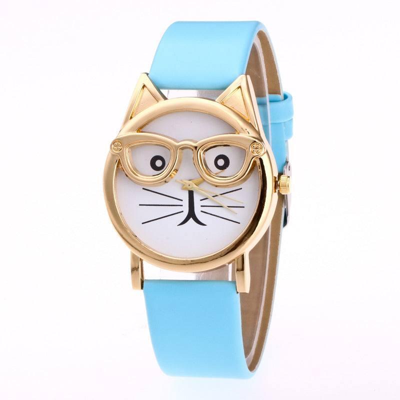 Lovely Cartoon Children Watch-Light blue-10