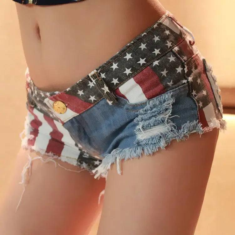 LOVEMI - Lovemi - American Flag Patterned Mini Pants