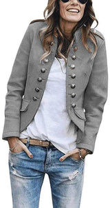 Lovemi -  Autumn and winter fashion button blazer Sweaters LOVEMI Grey S 
