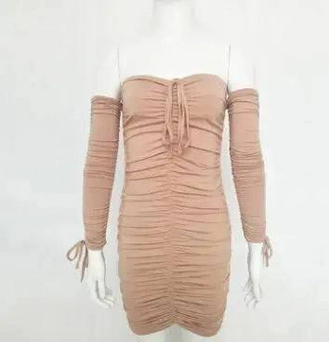 LOVEMI - Lovemi - Bandage Dress Women Sexy Off Shoulder Long Sleeve