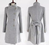 LOVEMI - Lovemi - Belted woolen coat with slim collar