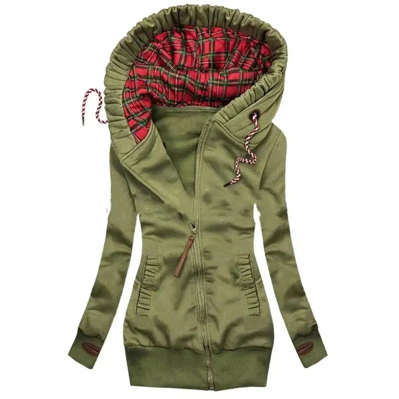 Stylish Hooded Zip-Up Jacket for Winter-Green-4