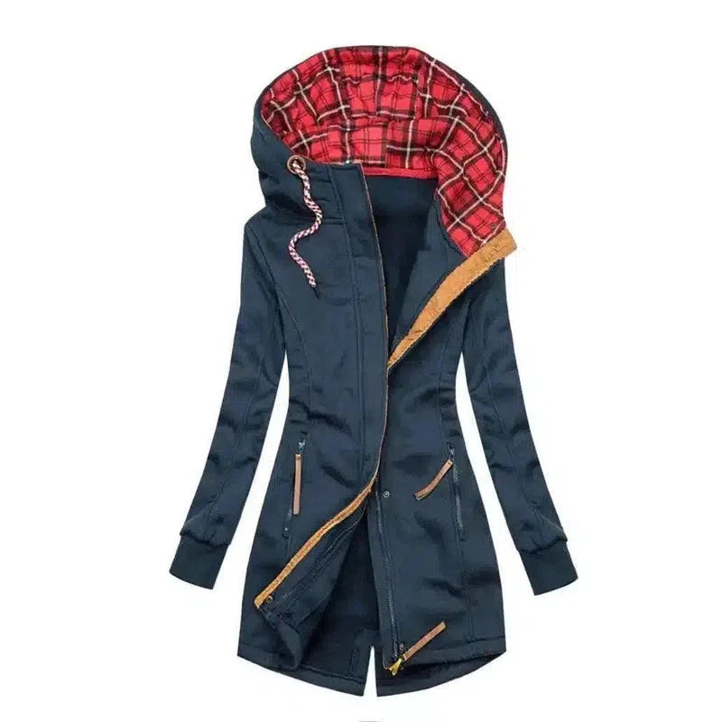 Stylish Hooded Zip-Up Jacket for Winter-Navy-5