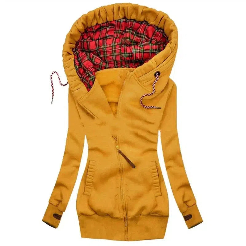 Stylish Hooded Zip-Up Jacket for Winter-Yellow-6