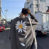 Lovemi -  Chrysanthemum sweater couple hip-hop coat Outerwear & Jackets Men LOVEMI Grey S 