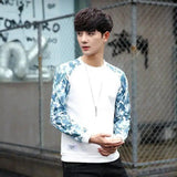 Lovemi -  Colorblock thin section long sleeve t-shirt Outerwear & Jackets Men LOVEMI White blue M 