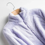 Lovemi -  Coral Fleece Jacket Hoodies LOVEMI Purple M 