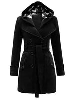 Lovemi -  Double-breasted mid-length coat trench coat LOVEMI Black S 
