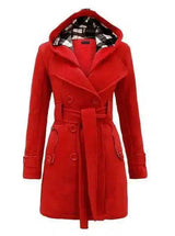Lovemi -  Double-breasted mid-length coat trench coat LOVEMI Red S 