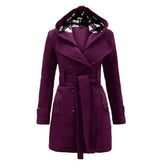 Lovemi -  Double-breasted mid-length coat trench coat LOVEMI Purple S 