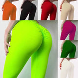 LOVEMI - Lovemi - Elastic High Waist Hip Yoga Pants with Rubber Band