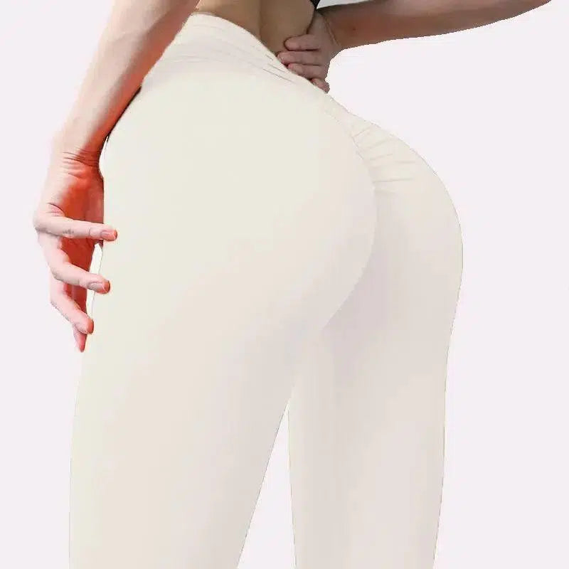 LOVEMI - Lovemi - Elastic High Waist Hip Yoga Pants with Rubber Band