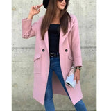 Lovemi -  European And American Loose Long-Sleeved Pockets trench coat LOVEMI  Pink S 