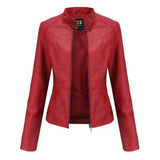 Lovemi -  European And American Women's Leather Jackets Jackets LOVEMI Red S 
