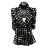 LOVEMI - Lovemi - Fashion Small Fragrant Long-sleeved Tweed Plaid