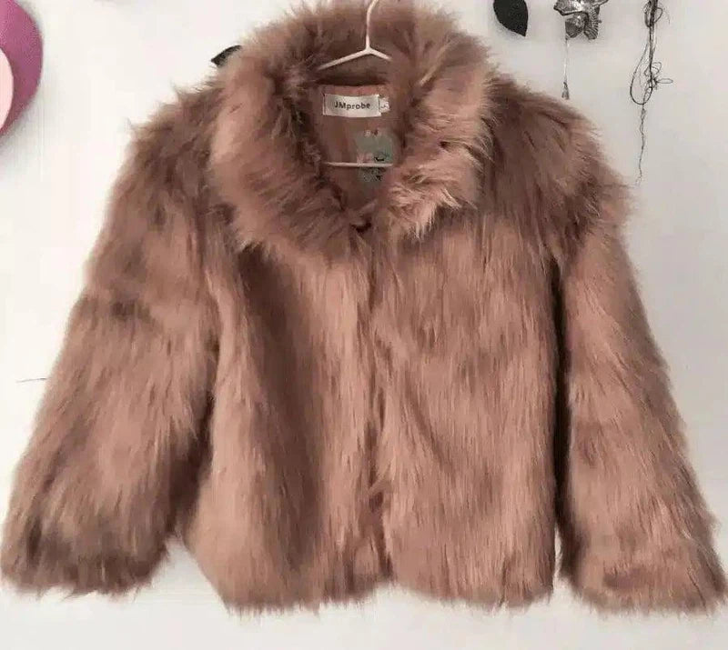 LOVEMI - Lovemi - Faux Fur Jacket Fox Fur Warm Winter Stand Collar