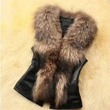LOVEMI - Lovemi - Faux Fur Vest And Fur Coat Short Raccoon Fur
