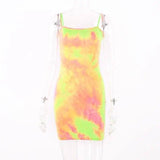 LOVEMI - Lovemi - Fluorescent Camouflage Sling Dress