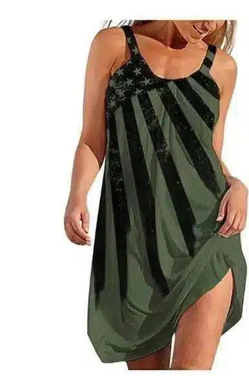 LOVEMI - Lovemi - Foreign Trade Beach Bohemian Print Suspender Dress