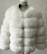 Lovemi -  fur imitation fur coat women's short long-sleeved Fur coat LOVEMI white S 