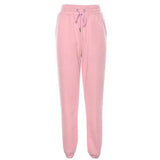 High-waisted trousers-Pink-1