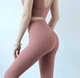 LOVEMI - Lovemi - hip fitness pants Female high waist peach hip