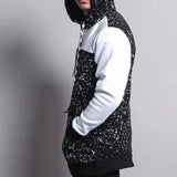 Lovemi -  Hooded Printed Patchwork Sweatshirt Outerwear & Jackets Men LOVEMI Black M 
